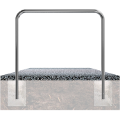 Stainless steel hoop |  48 mm | for casting in concrete | without cross bar | total width 1200 mm | for casting in concrete